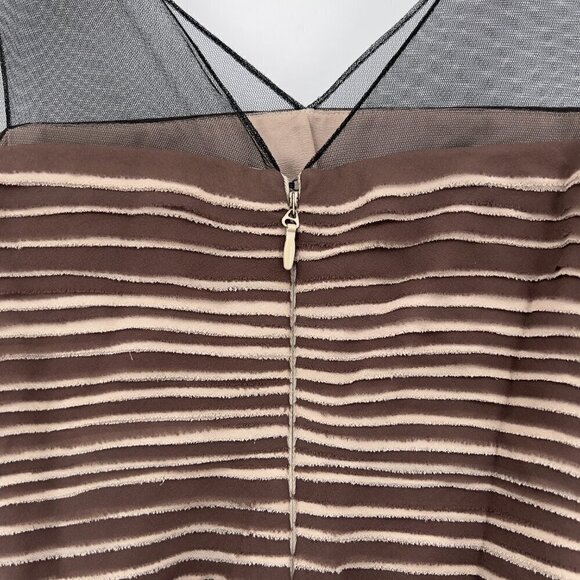 BCBGMAXAZRIA Christi Cocoacombo Striped Sheath Bodycon Silk Dress Women's 4 - Picture 5 of 9